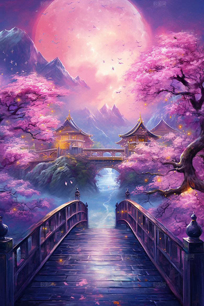 粉色七夕传统高清场景