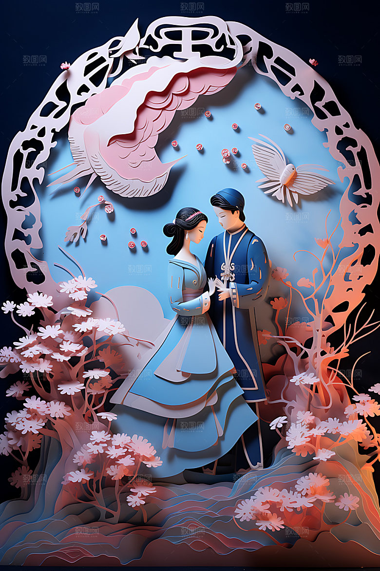 七夕乞巧节传统文化艺术剪纸