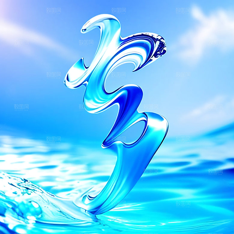 七夕3D风格化艺术字