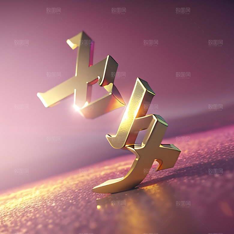 七夕立体字风格化艺术字