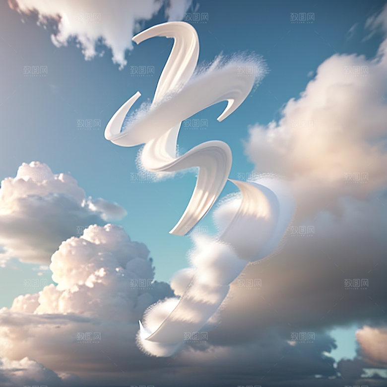 七夕风格化3D艺术字