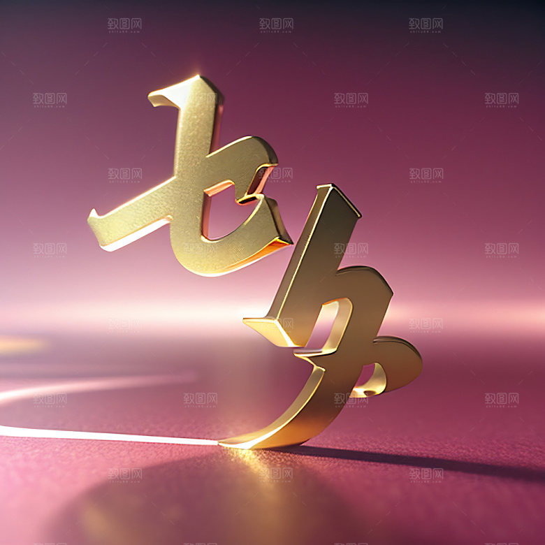 七夕高清3D艺术字