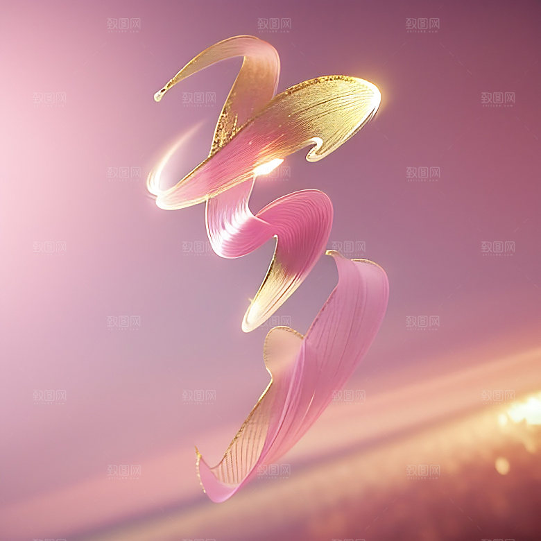 七夕立体字风格化艺术字
