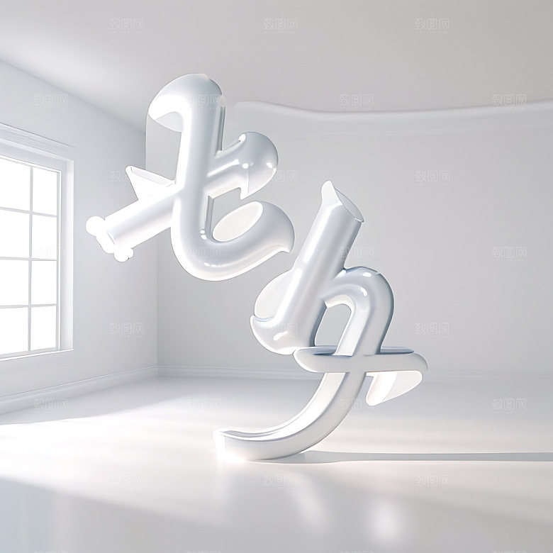 七夕风格化3D艺术字