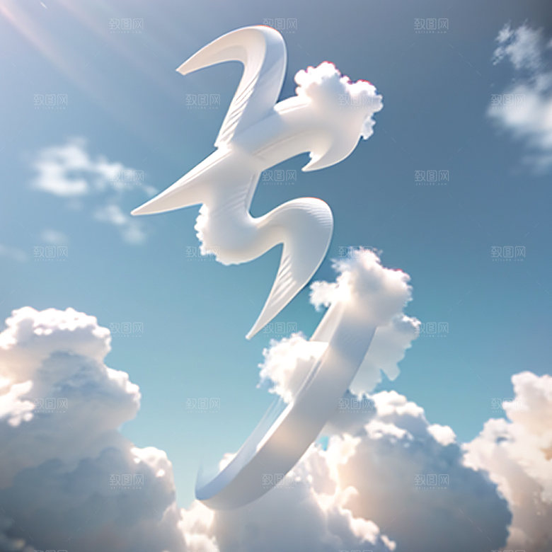 七夕高清3D艺术字