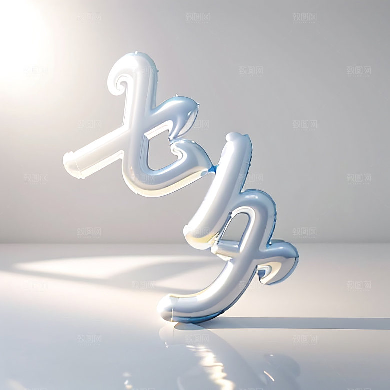 七夕立体字3D艺术字