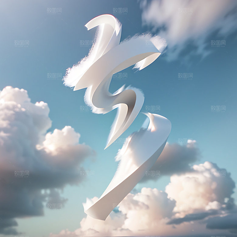 七夕立体字3D艺术字