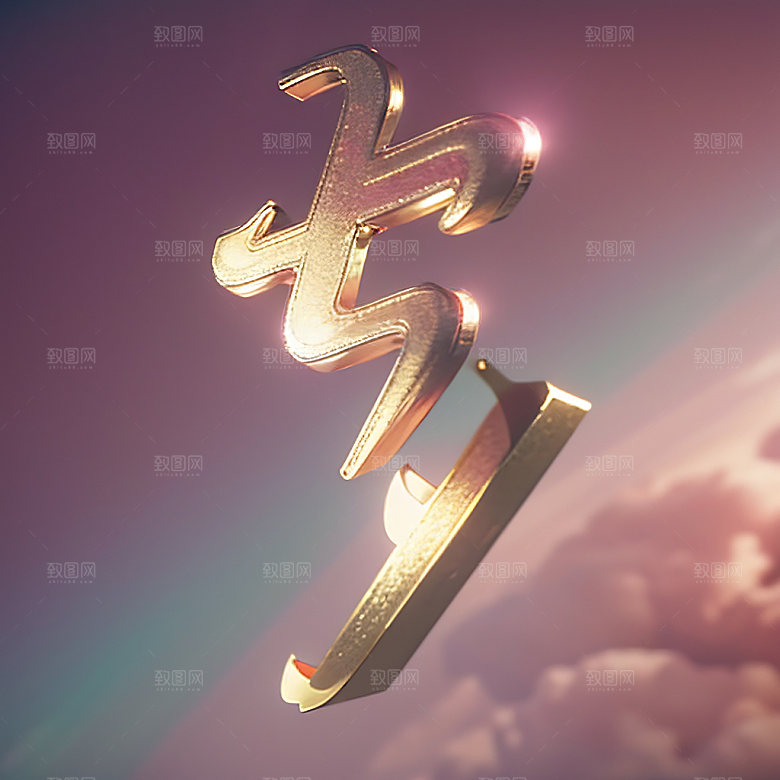 七夕风格化高清艺术字