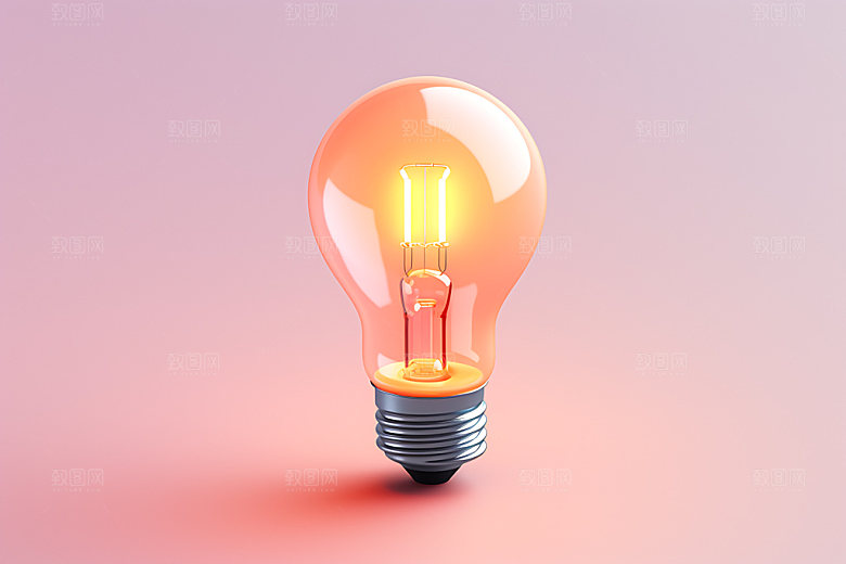 灯泡想法立体模型