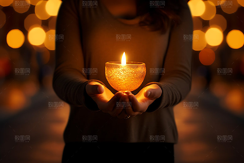 蜡烛思念烛光摄影图