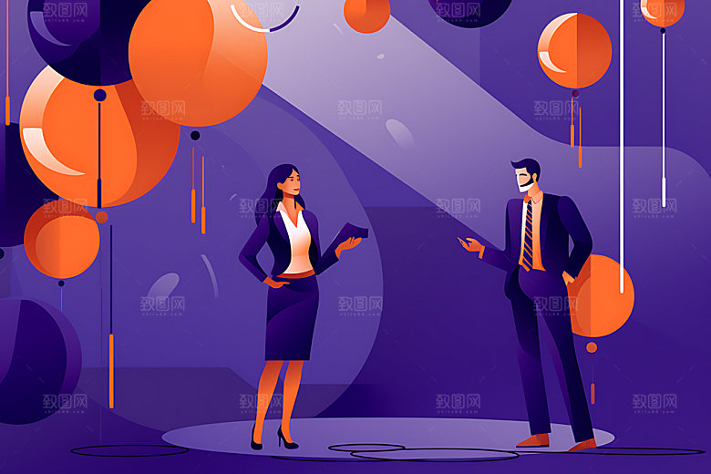 人才招聘会面社招扁平风插画