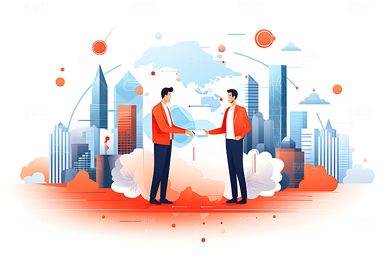 人才招聘社招商务扁平风插画