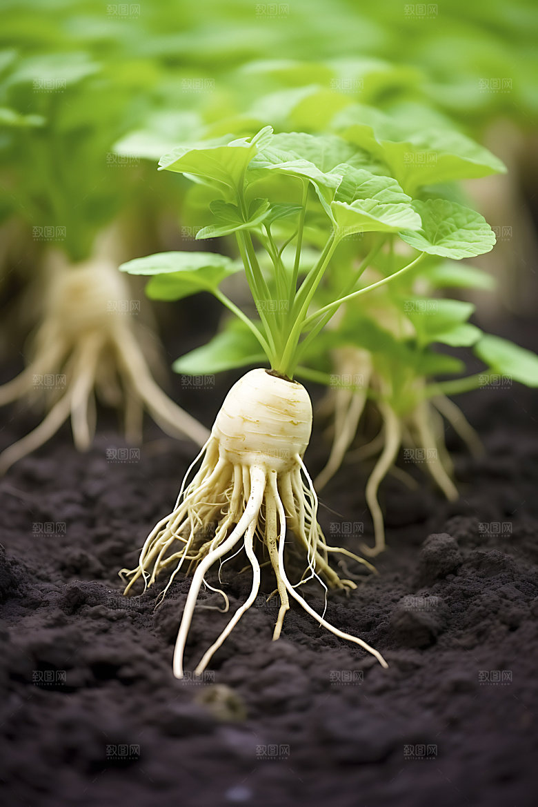 人参植物特写摄影图