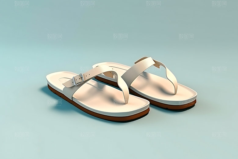 人字拖夏天凉爽摄影图