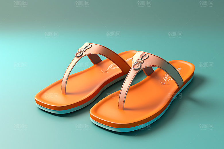 人字拖拖鞋夏天摄影图