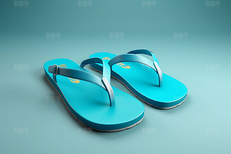 人字拖夏天凉爽摄影图