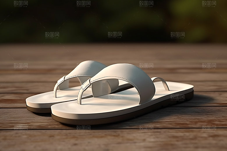 人字拖夏天凉爽摄影图