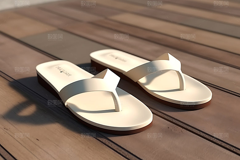 人字拖鞋类夏日摄影图