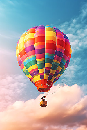 热气球自然旅游摄影图
