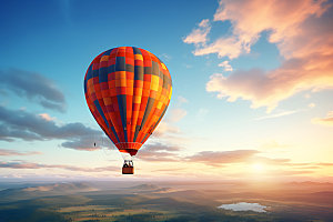 热气球旅行自然摄影图