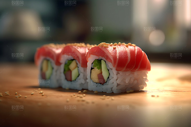 日本寿司鱼生美食摄影图
