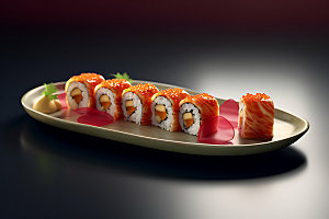 日本寿司美味寿司卷摄影图