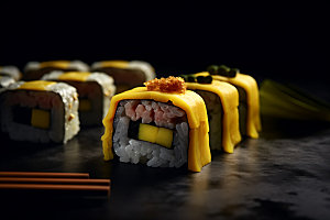 日本寿司鱼生美食摄影图