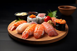 日本寿司鱼生美味摄影图
