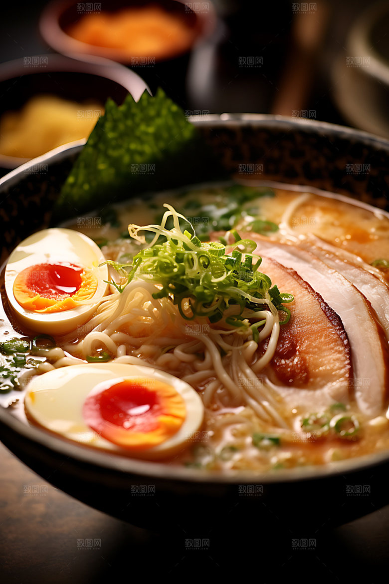 日式拉面面条美食摄影图