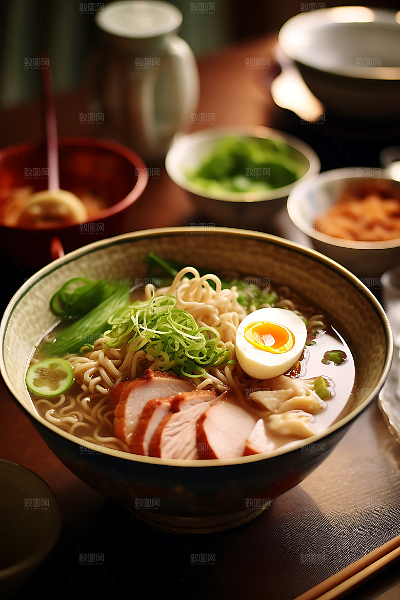 日式拉面日料面食摄影图
