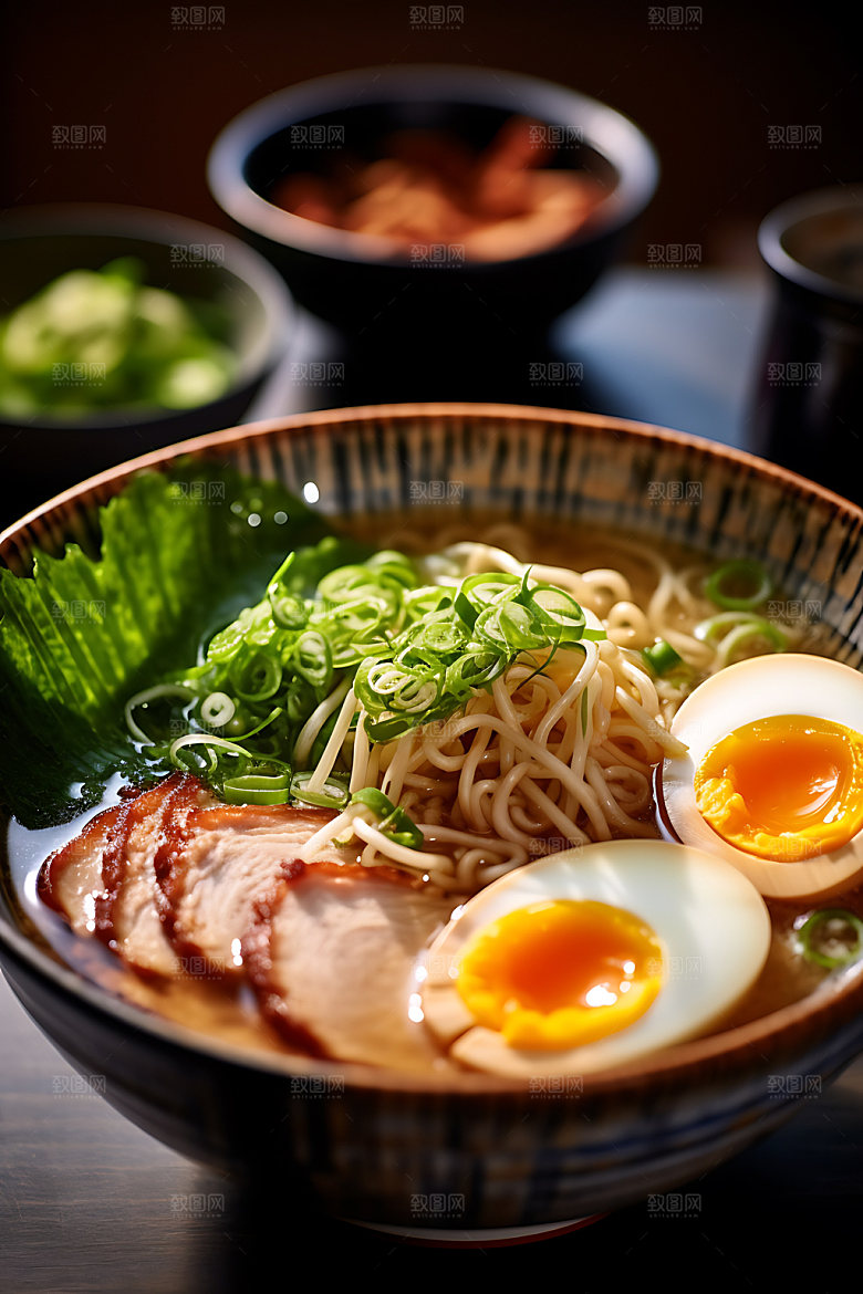 日式拉面美食日料摄影图
