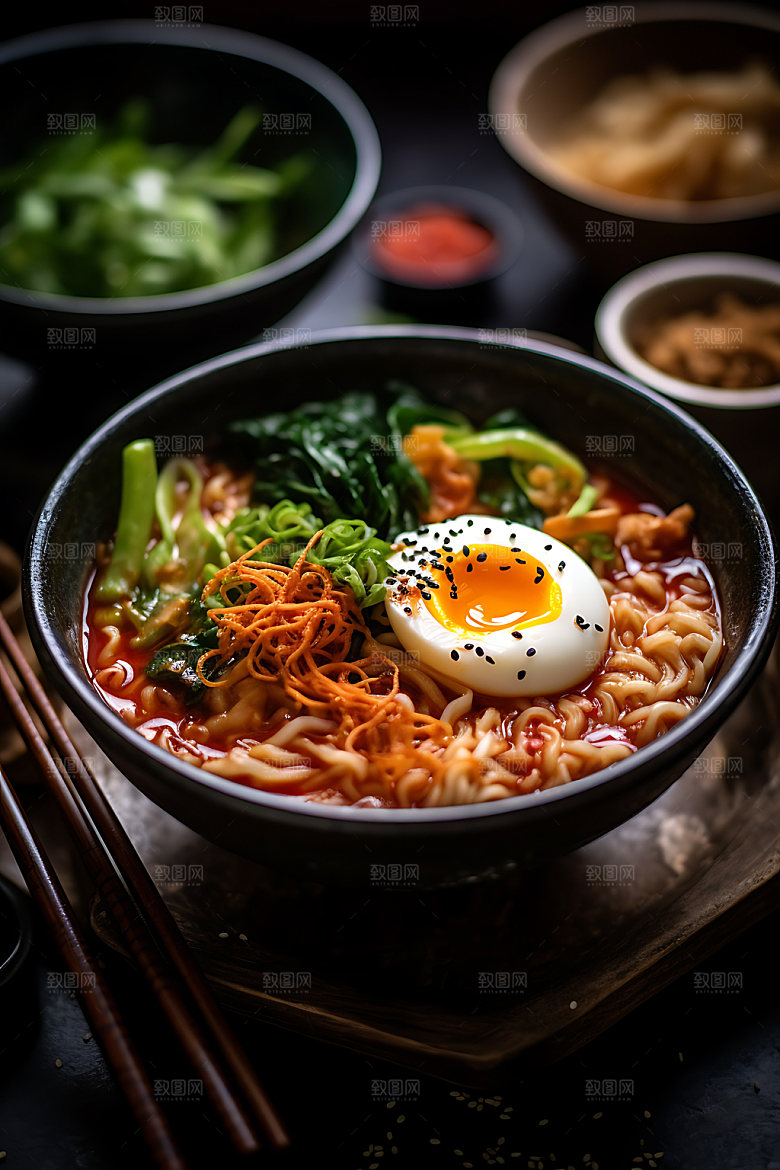 日式拉面美食高清摄影图