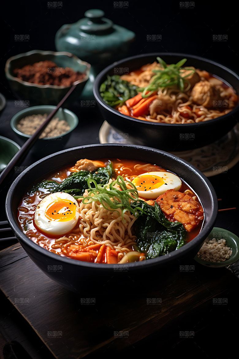 日式拉面面食面条摄影图