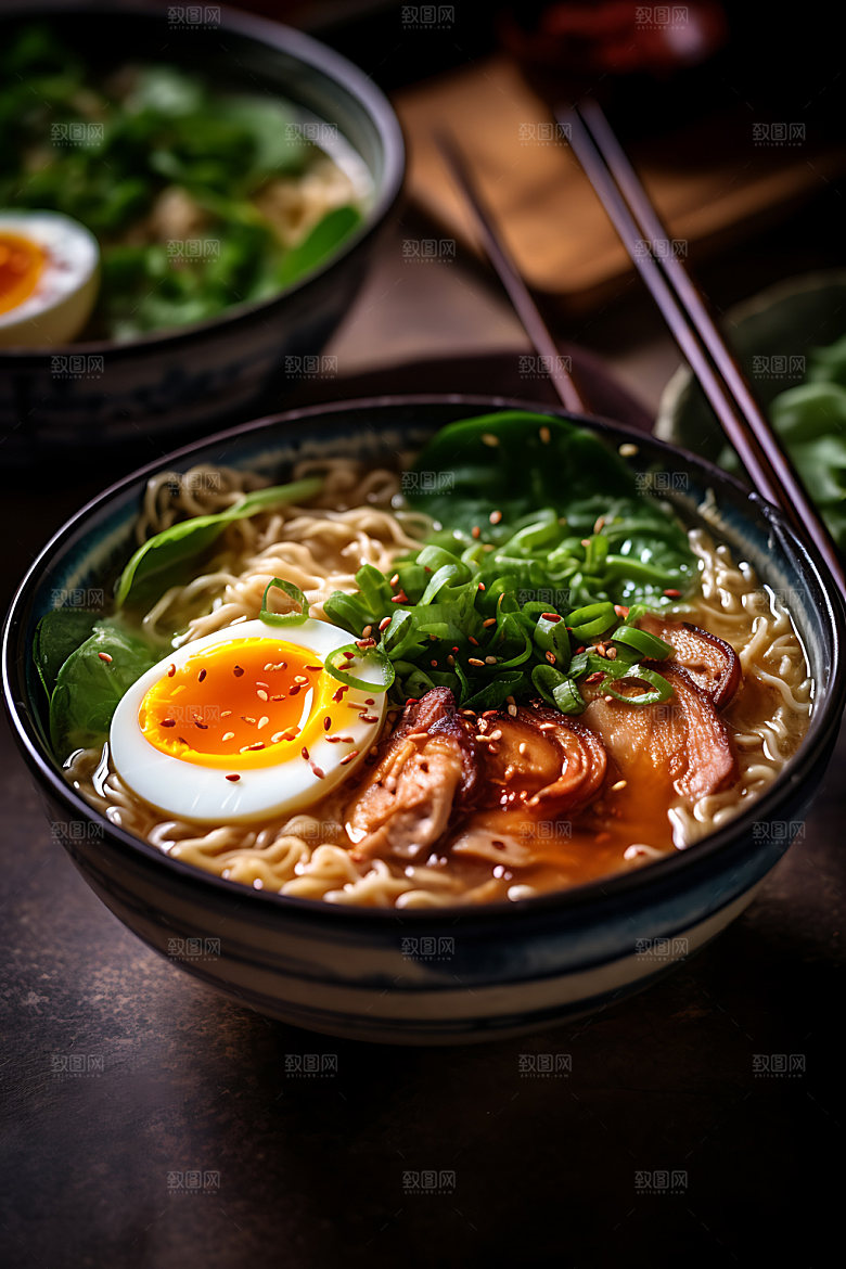 日式拉面美食日料摄影图