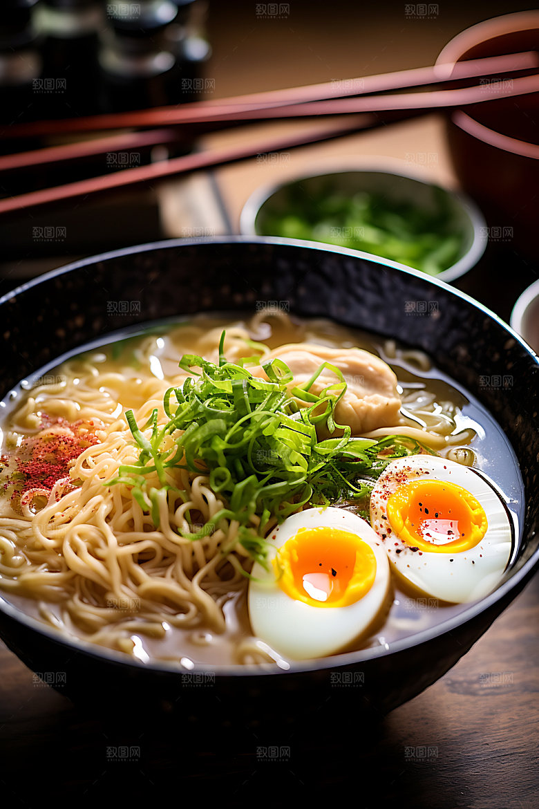 日式拉面面条面食摄影图