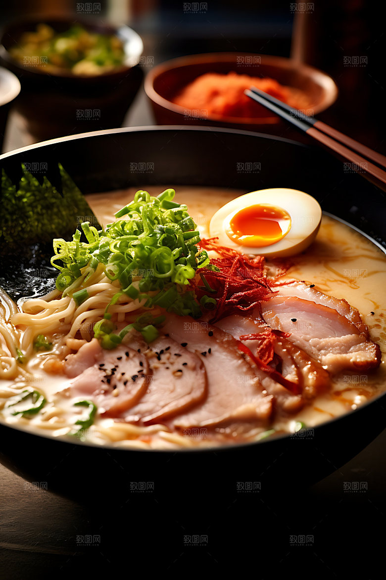 日式拉面日料面食摄影图