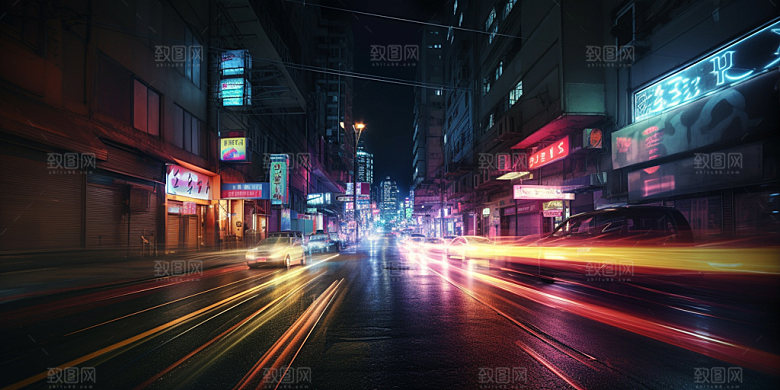 赛博朋克插画城市素材