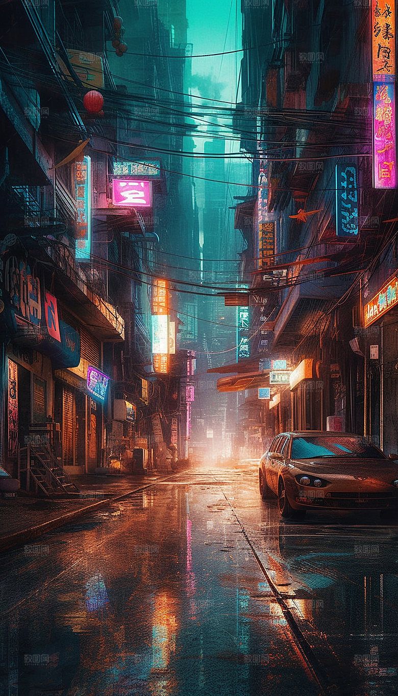 赛博朋克酷炫插画素材