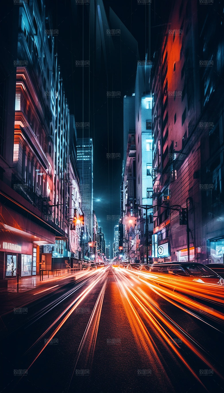 赛博朋克未来夜景素材