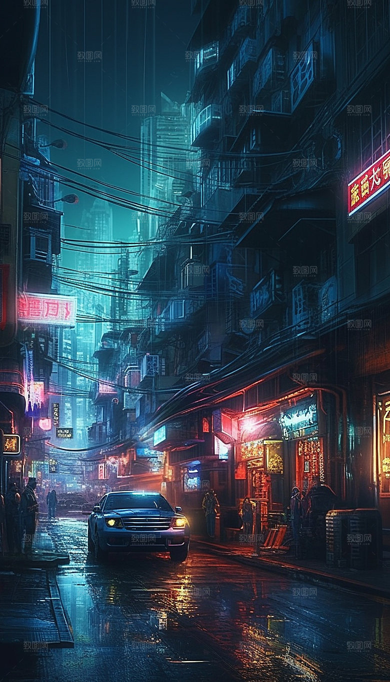 赛博朋克光效酷炫素材