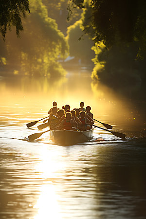 赛艇团结水上运动摄影图