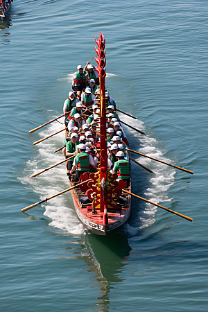 赛艇龙舟水上运动摄影图