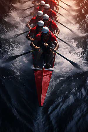 赛艇团结团队比赛摄影图