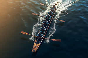 赛艇龙舟团队比赛摄影图