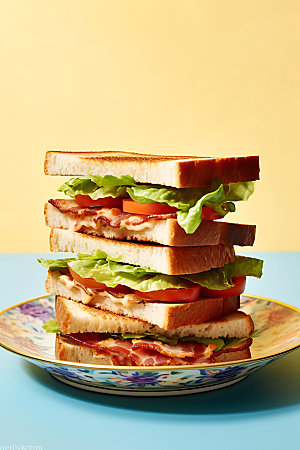 三明治西餐快餐摄影图
