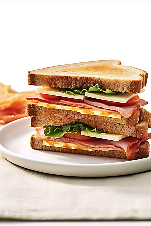 三明治早餐快餐摄影图