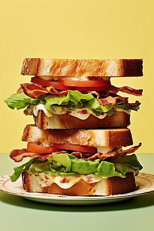 三明治快餐美食摄影图