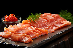 三文鱼日本料理海鲜摄影图