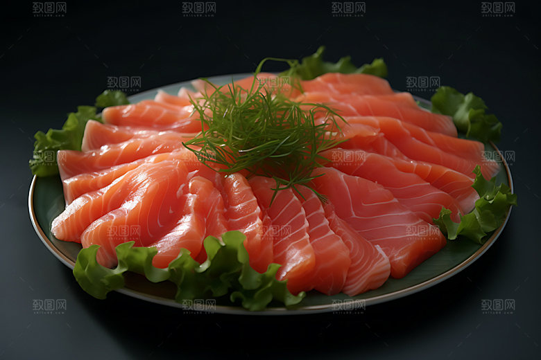 三文鱼高清美食摄影图