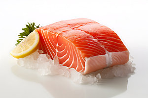 三文鱼精致寿司摄影图